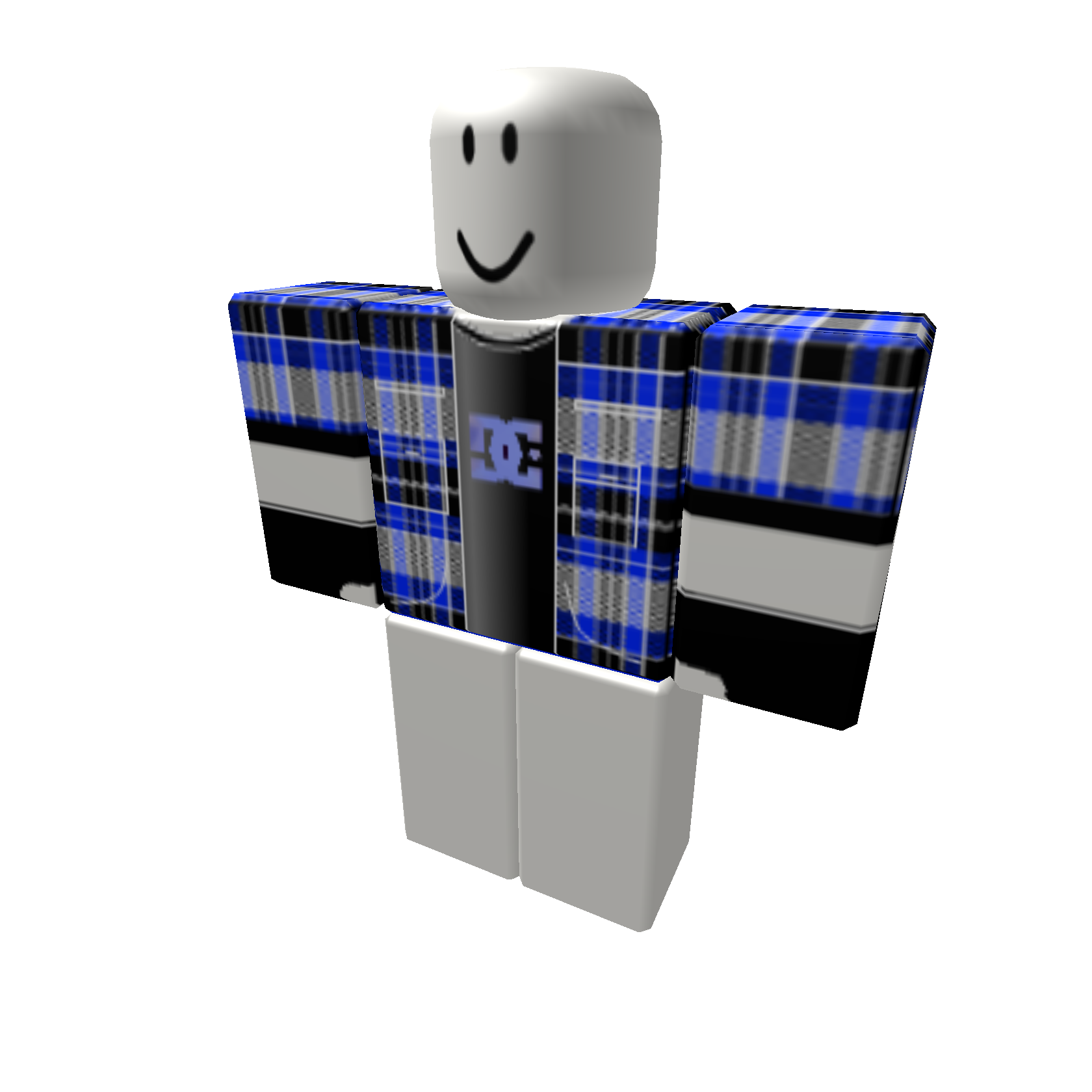 DC Black Blue plaid jacket with gloves