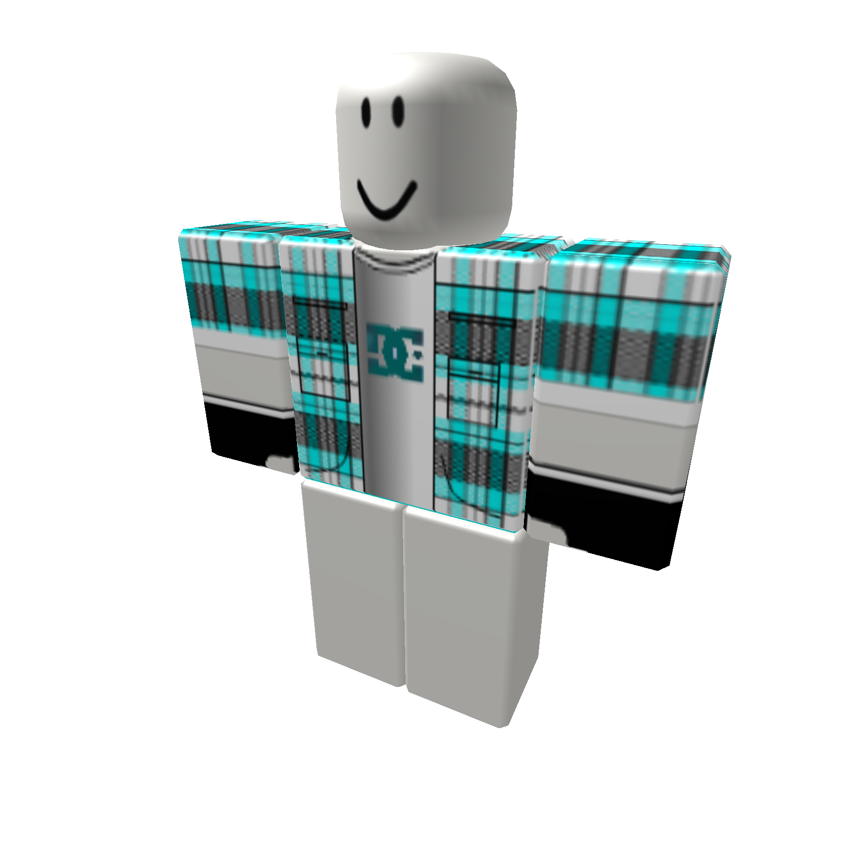 DC Cyan plaid jacket + Gloves