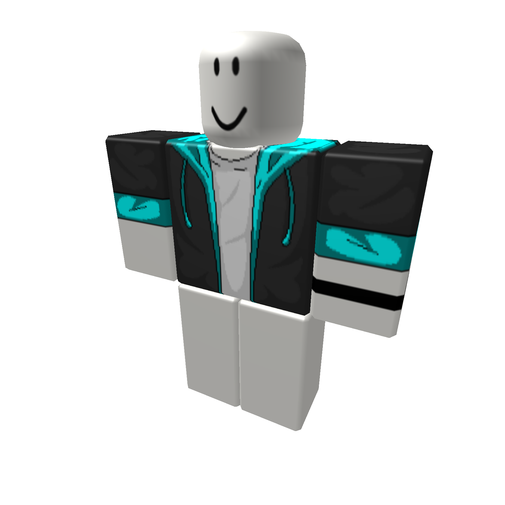 Black Jacket with Cyan Blue Hoodie